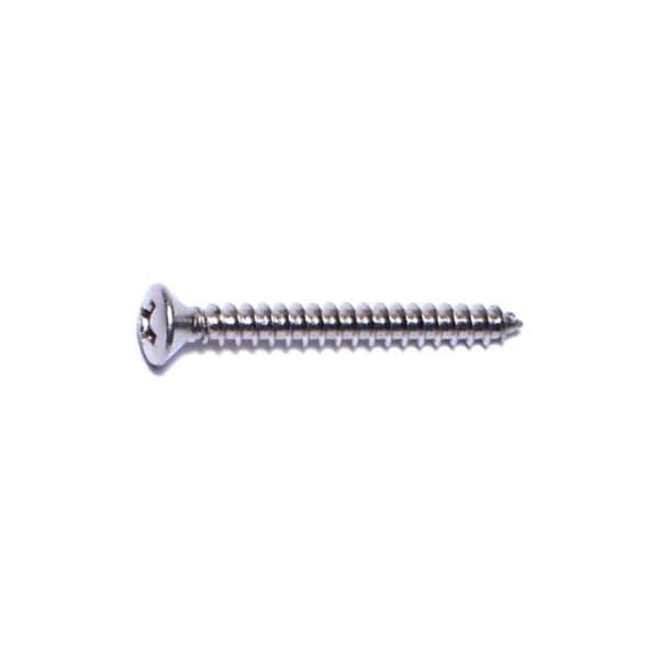 Midwest Fastener Sheet Metal Screw, #6 x 1-1/4 in, 18-8 Stainless Steel Oval Head Phillips Drive, 20 PK 63452 - main